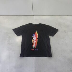 Teen Hearts True Love Devil Angel Graphic T-Shirt Black Small Mens Short Sleeve